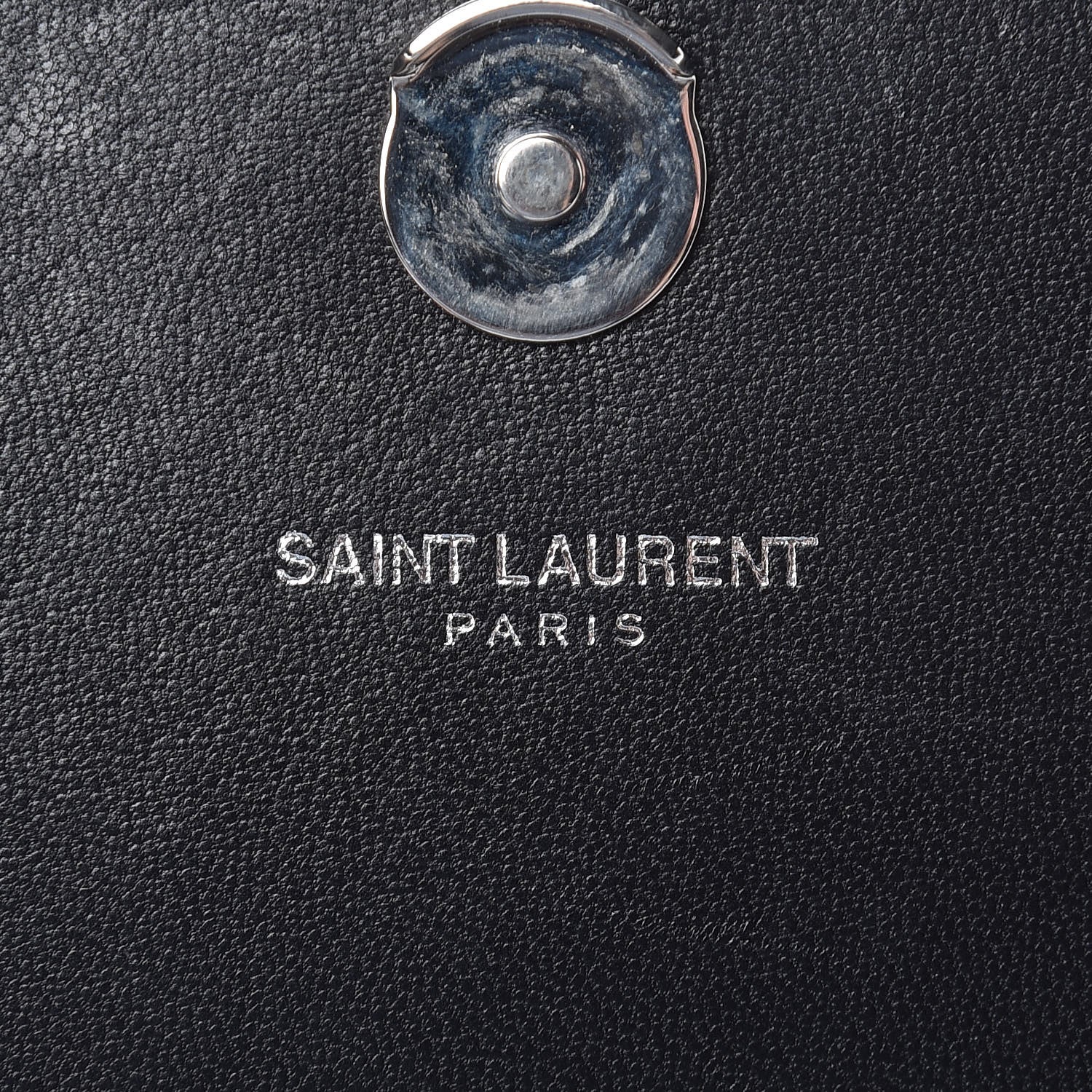 Saint Laurent Calfskin Crocodile Embossed Kate Monogram Tassel Chain Wallet Black 6 of 10