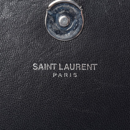 Saint Laurent Calfskin Crocodile Embossed Kate Monogram Tassel Chain Wallet Black 6 of 10