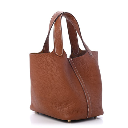 Hermes Taurillon Clemence Picotin Lock 18 PM Gold 2 of 4
