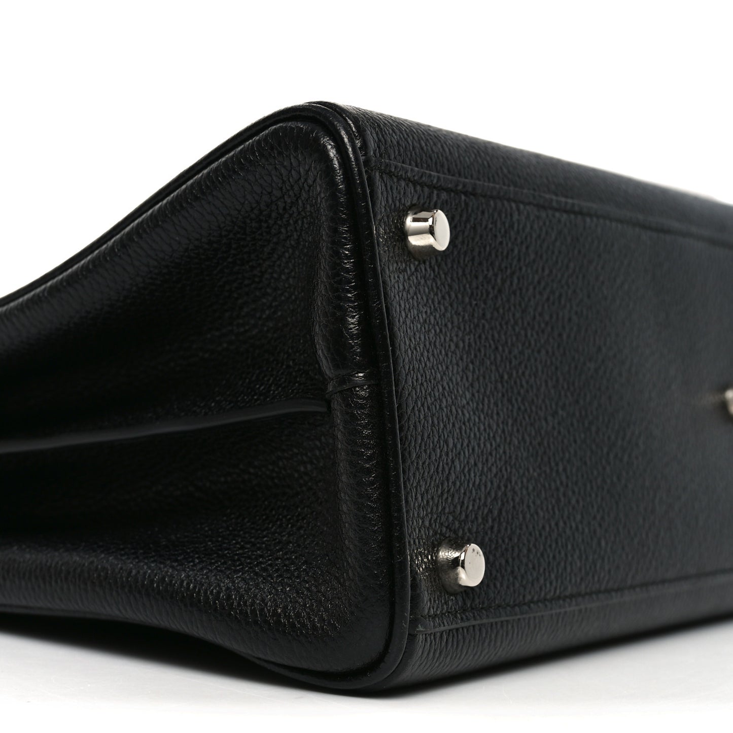 Grainy Calfskin Medium Zumi Top Handle Bag Black