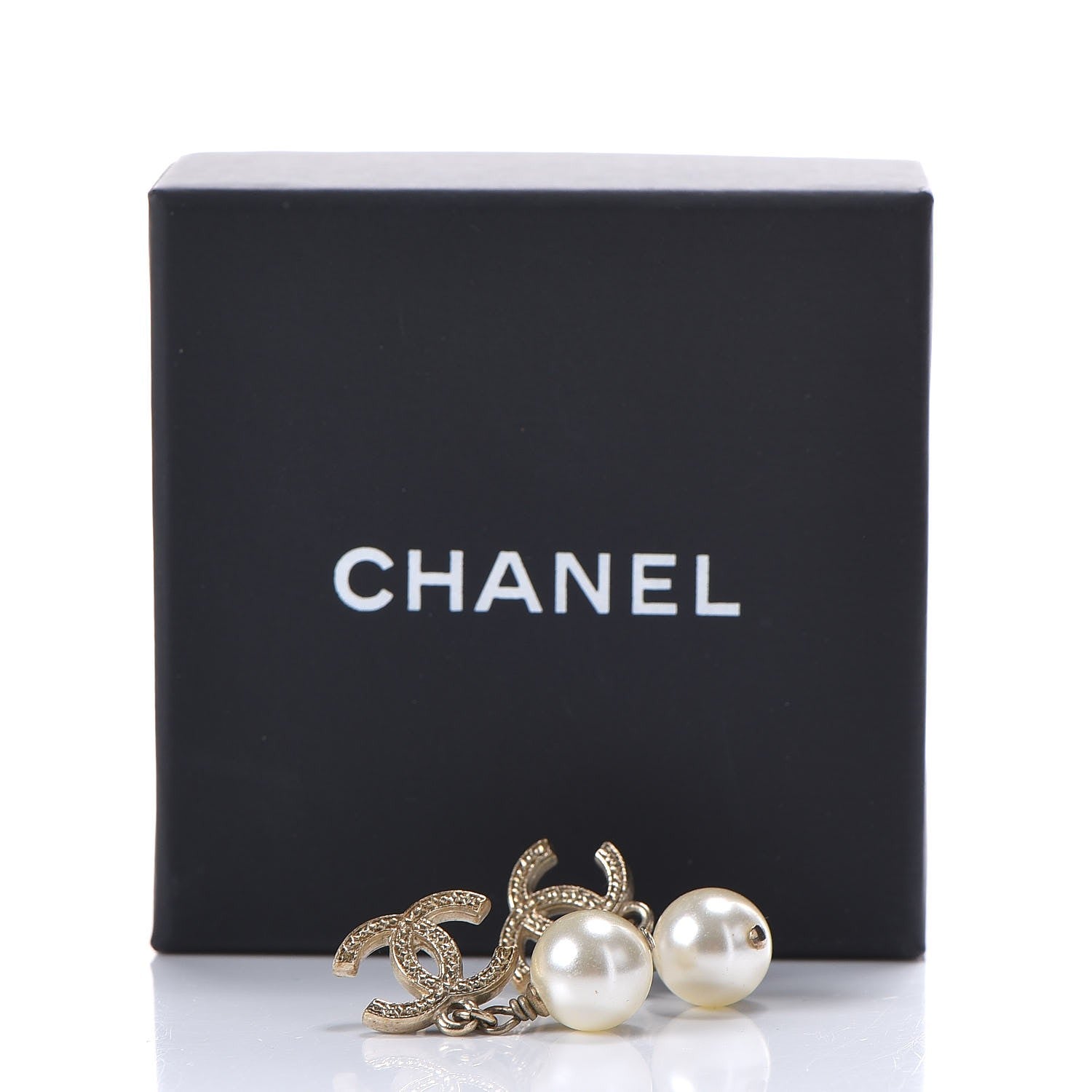 Chanel Pearl CC Drop Earrings Gold 6 of 6