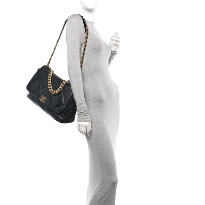 Chanel Goatskin Quilted Maxi Chanel 19 Flap Black 2 of 10