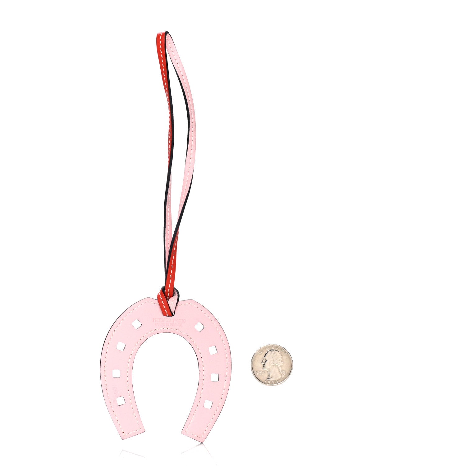 Hermes Swift Paddock Horseshoe Bag Charm Rose Sakura Capucine 2 of 4