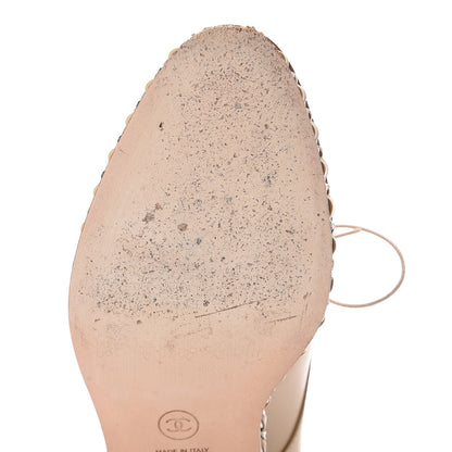Chanel Calfskin Chain Lace Up Oxfords 37 Beige Clair 9 of 11