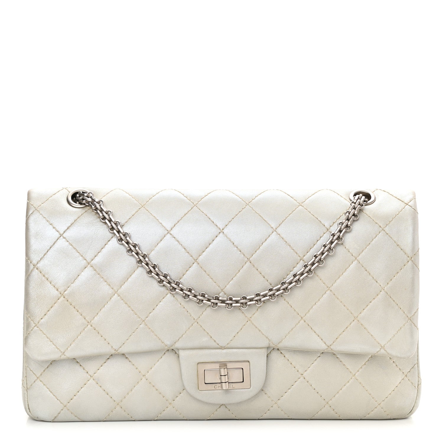 Chanel Metallic Lambskin Quilted 2.55 Reissue 227 Flap Silver 1 of 12