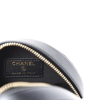 Chanel Iridescent Lambskin Quilted Pearl Round Clutch With Chain Black 8 of 11