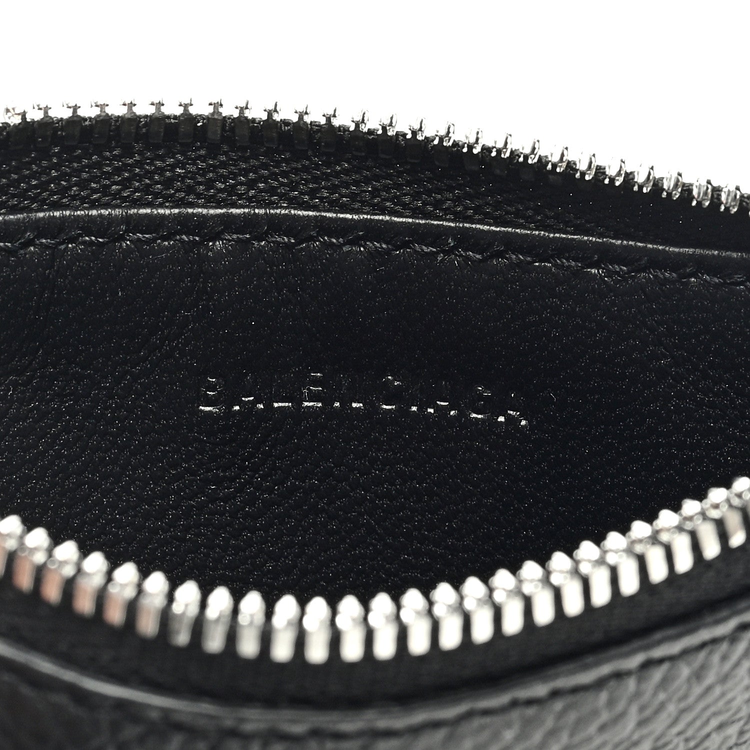Balenciaga Grained Calfskin Logo Cash Passport Photo ID Zip Holder Black 6 of 6