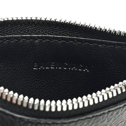 Balenciaga Grained Calfskin Logo Cash Passport Photo ID Zip Holder Black 6 of 6