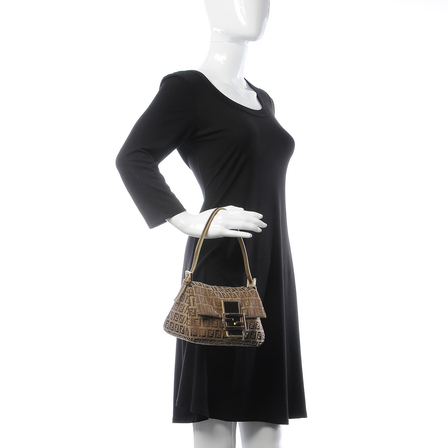 Fendi Zucchino Mini Mama Baguette Gold 2 of 7