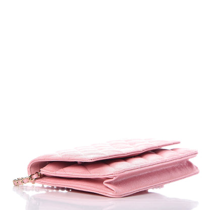Chanel Iridescent Caviar Quilted Wallet on Chain WOC Rose Pink 4 of 11