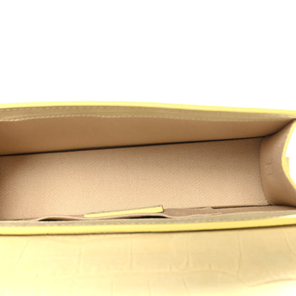 Jacquemus Calfskin Crocodile Embossed Le Chiquito Long Pale Yellow 5 of 8