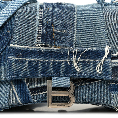 Balenciaga Denim Patchwork Small Hourglass Top Handle Bag Washed Blue 10 of 12