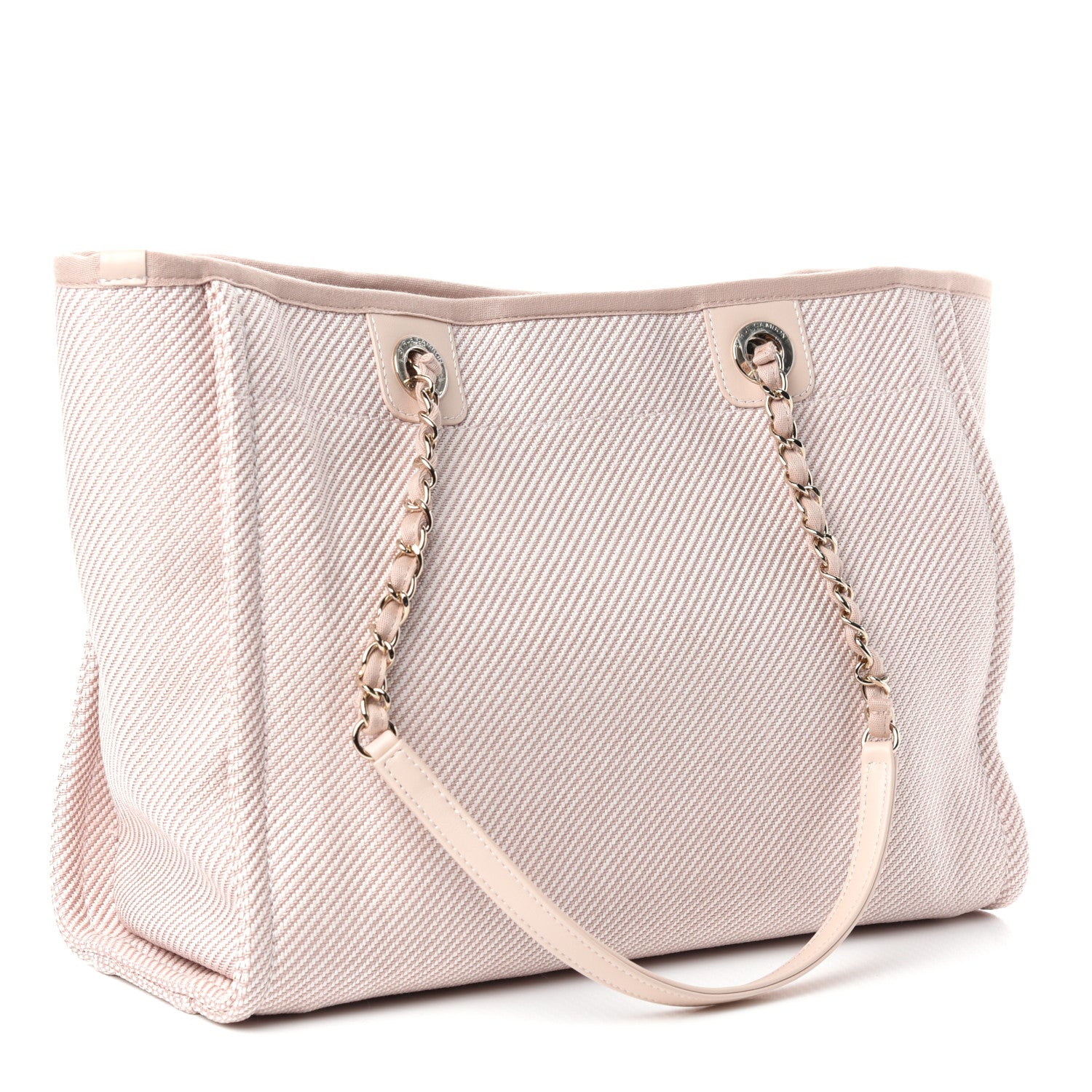 Chanel Mixed Fibers Calfskin Small Deauville Tote Beige 3 of 10