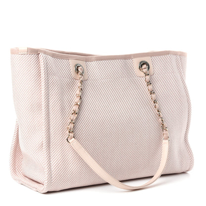 Chanel Mixed Fibers Calfskin Small Deauville Tote Beige 3 of 10