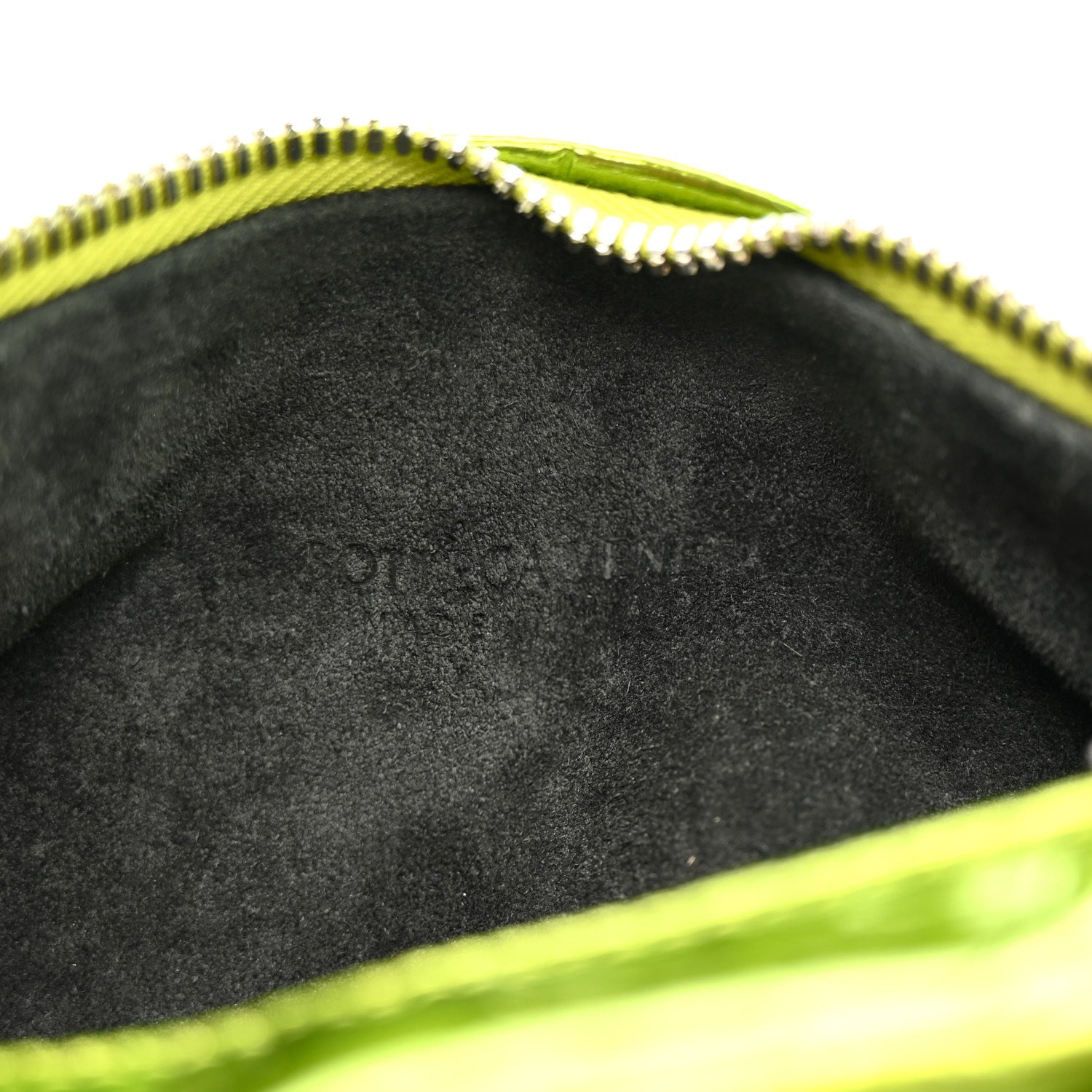 Bottega Veneta Metallic Crushed Calfskin Mini Jodie Chlorophyll