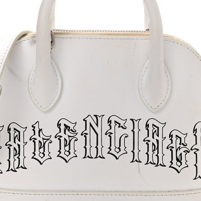 Balenciaga Calfskin Gothic Logo XXS Ville Top Handle Bag White 8 of 13