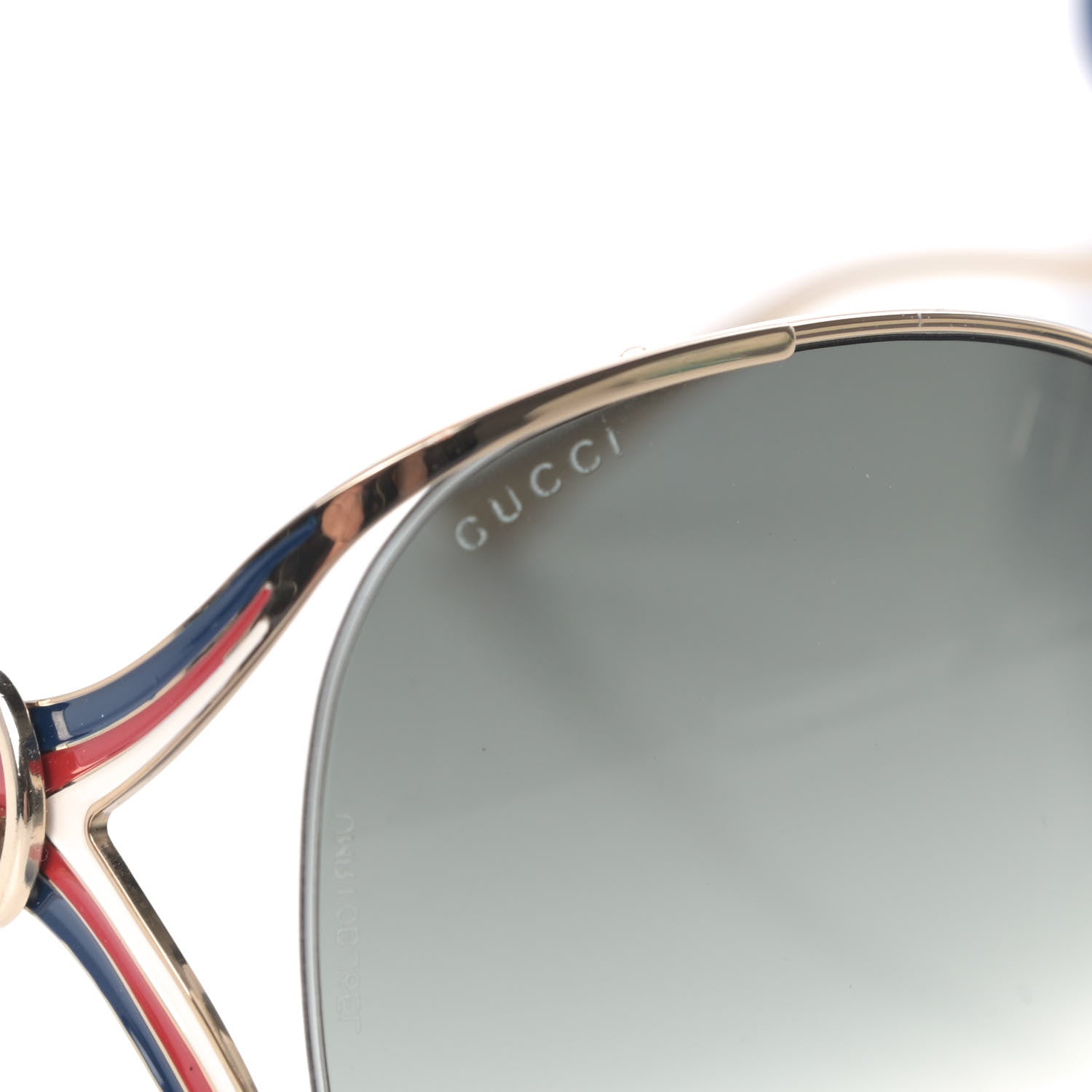 Gucci Metal Oversized Round Frame GG0225S Sunglasses Gold 5 of 6
