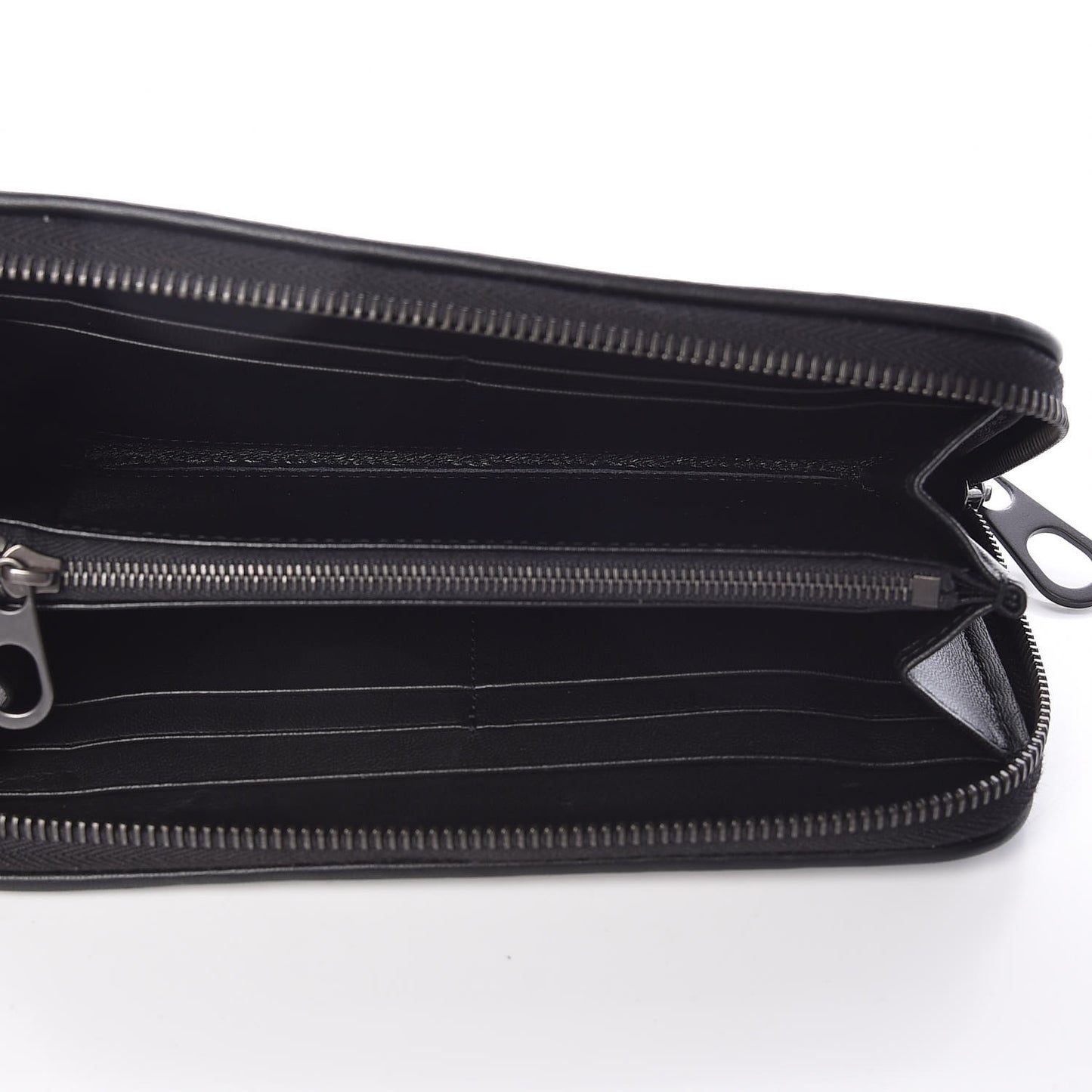 Nappa Intrecciato Gradient Spotted Zip Around Wallet Black Gray