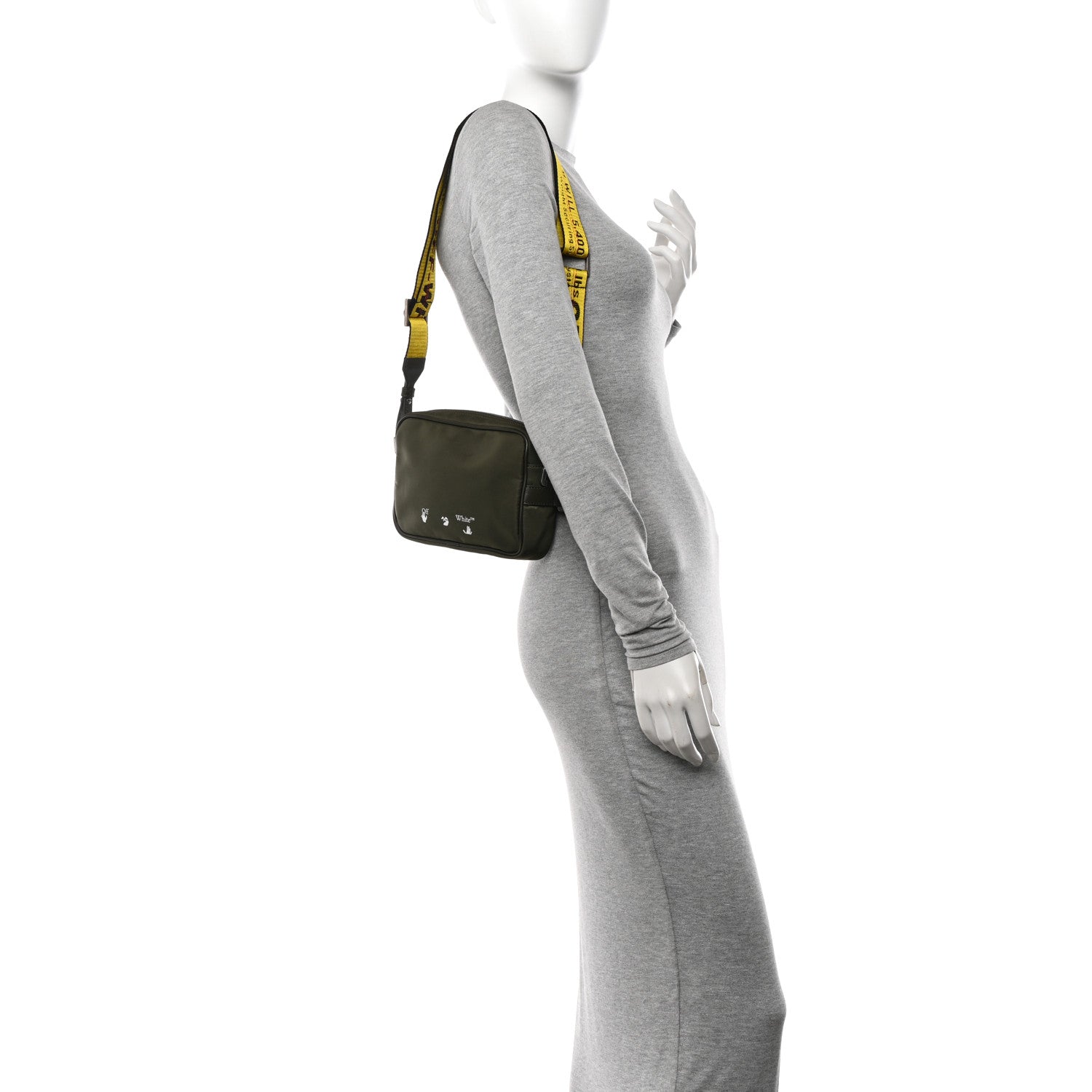Off-White Nylon Logo Print Crossbody Bag Olive Green 2 of 11