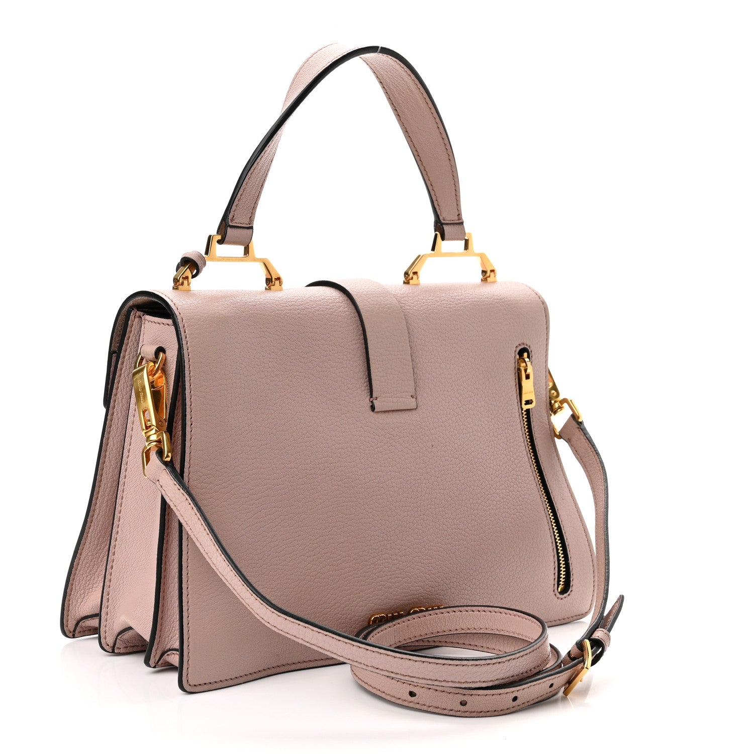 Miu Miu Goatskin Madras Top Handle Bag Mughetto 3 of 10