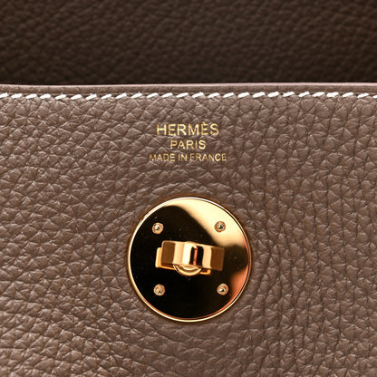 Hermes Taurillon Clemence Lindy 26 Etoupe 6 of 11