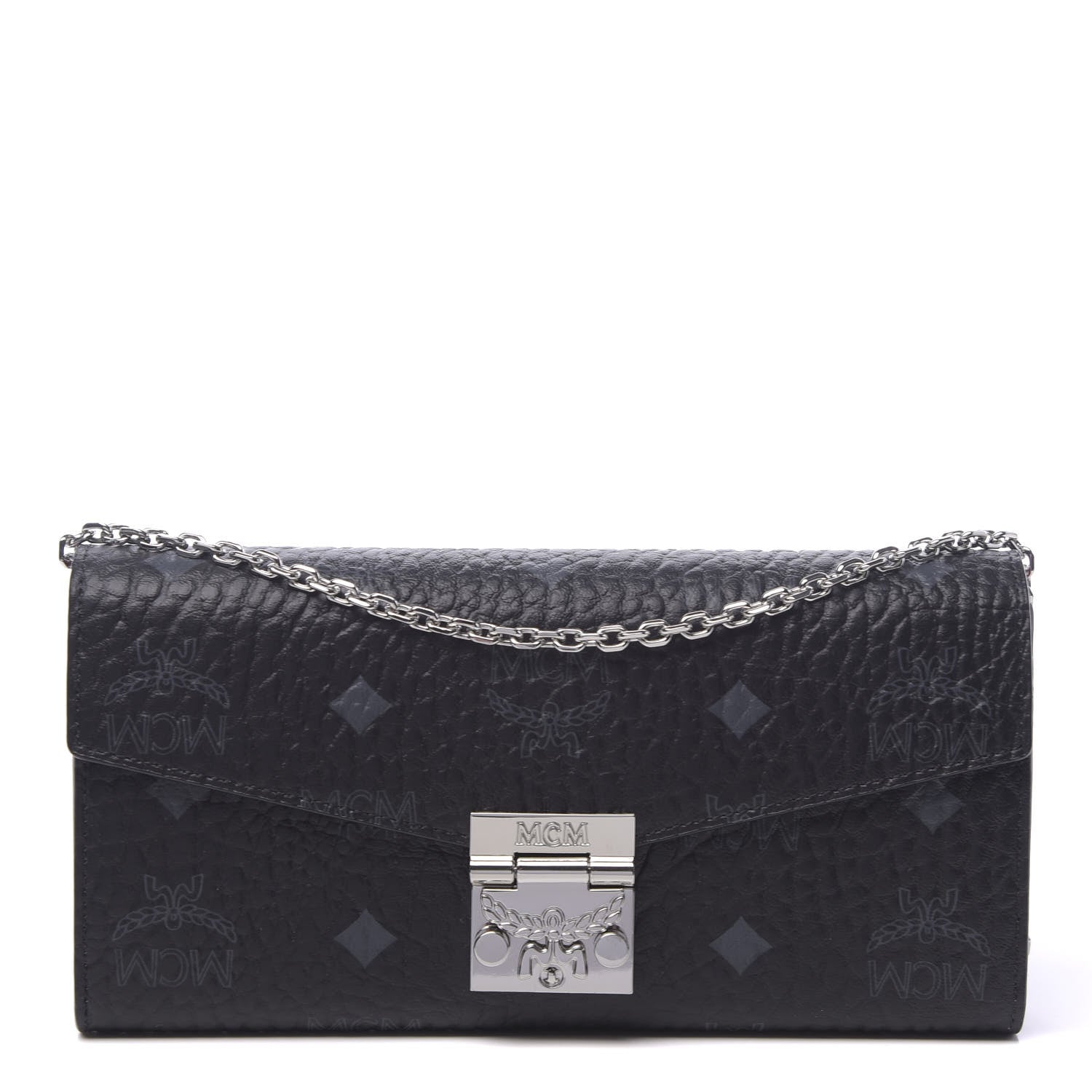 MCM Visetos Large Patricia Wallet On Chain Black Red 1 of 10