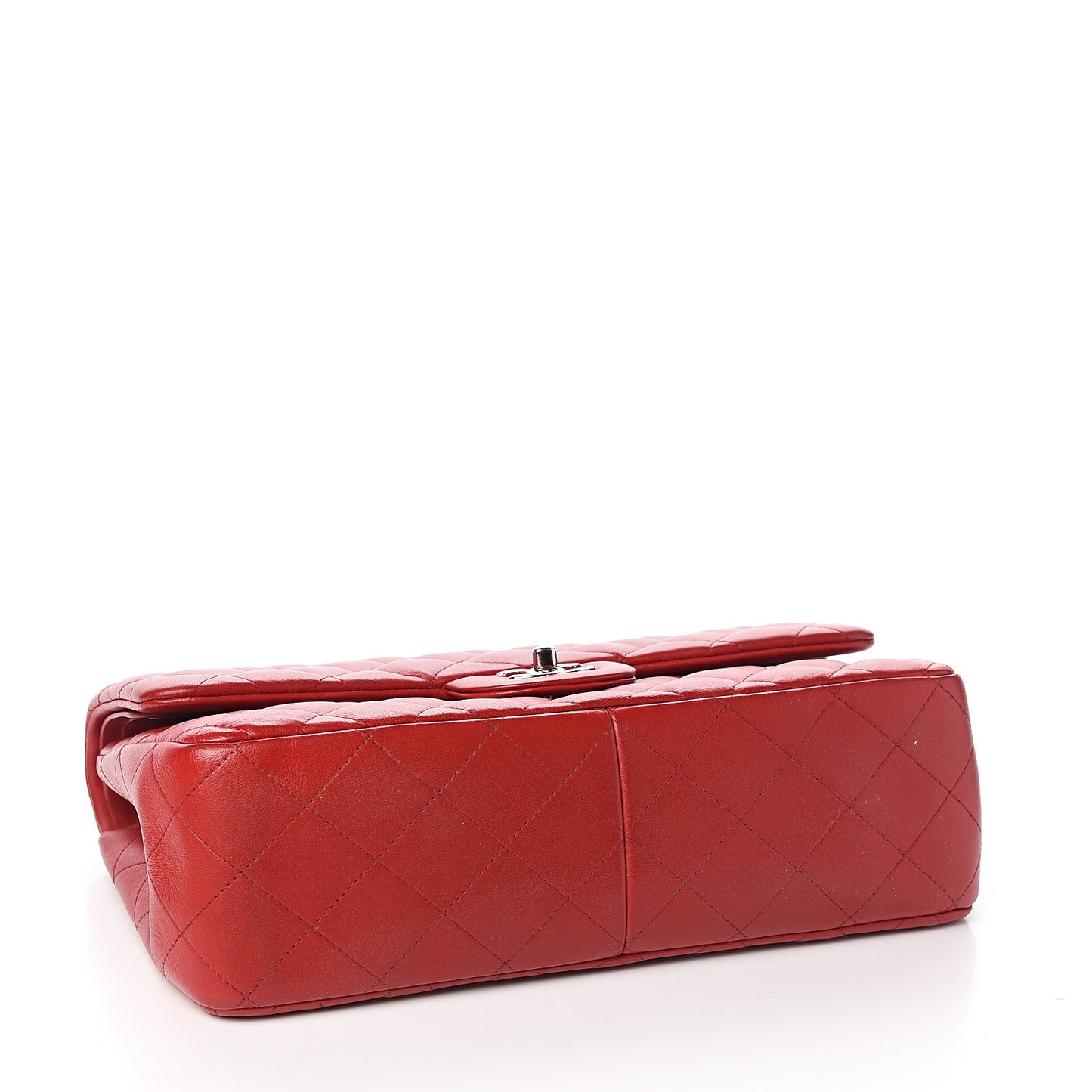 Lambskin Quilted Jumbo Double Flap Red