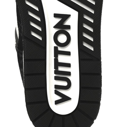 Louis Vuitton Calfskin Embossed Monogram Denim Mens LV Trainer Sneakers 9.5 Black 7 of 9