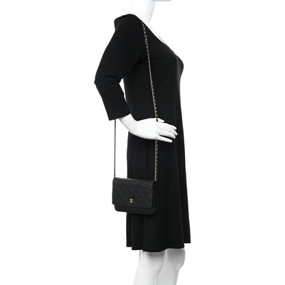 Chanel Caviar Quilted Wallet on Chain WOC Black 2 of 12