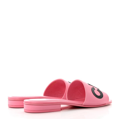 Chanel Calfskin Patent Calfskin Logo Mules 37 Pink Black 4 of 8
