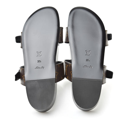 Louis Vuitton Monogram Bom Dia Mule Sandals 38.5 Black 5 of 8