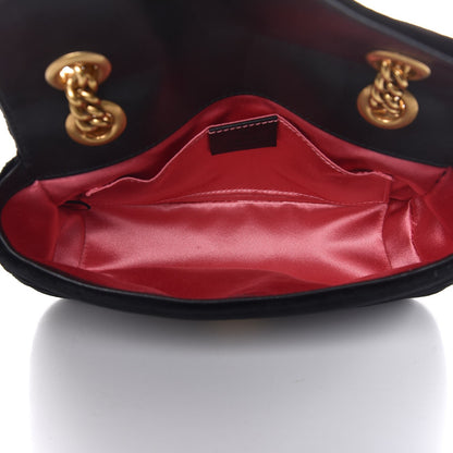 Gucci Velvet Matelasse Mini GG Marmont Shoulder Bag Black 5 of 8