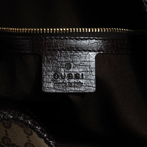 Monogram Large Horsebit Chain Hobo Brown