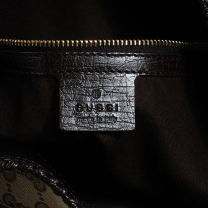 Gucci Monogram Large Horsebit Chain Hobo Brown 6 of 7