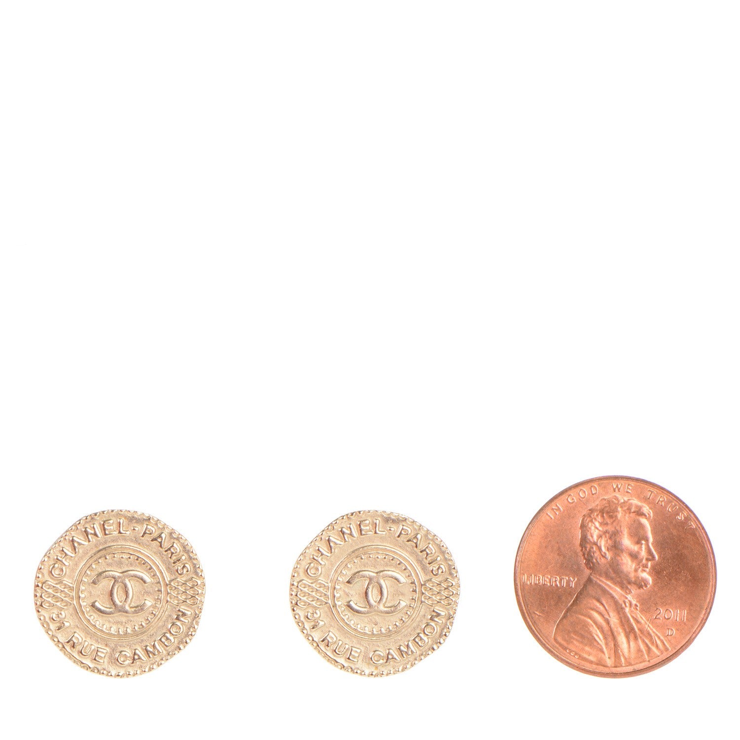 Chanel Medallion CC Earrings Gold 2 of 5