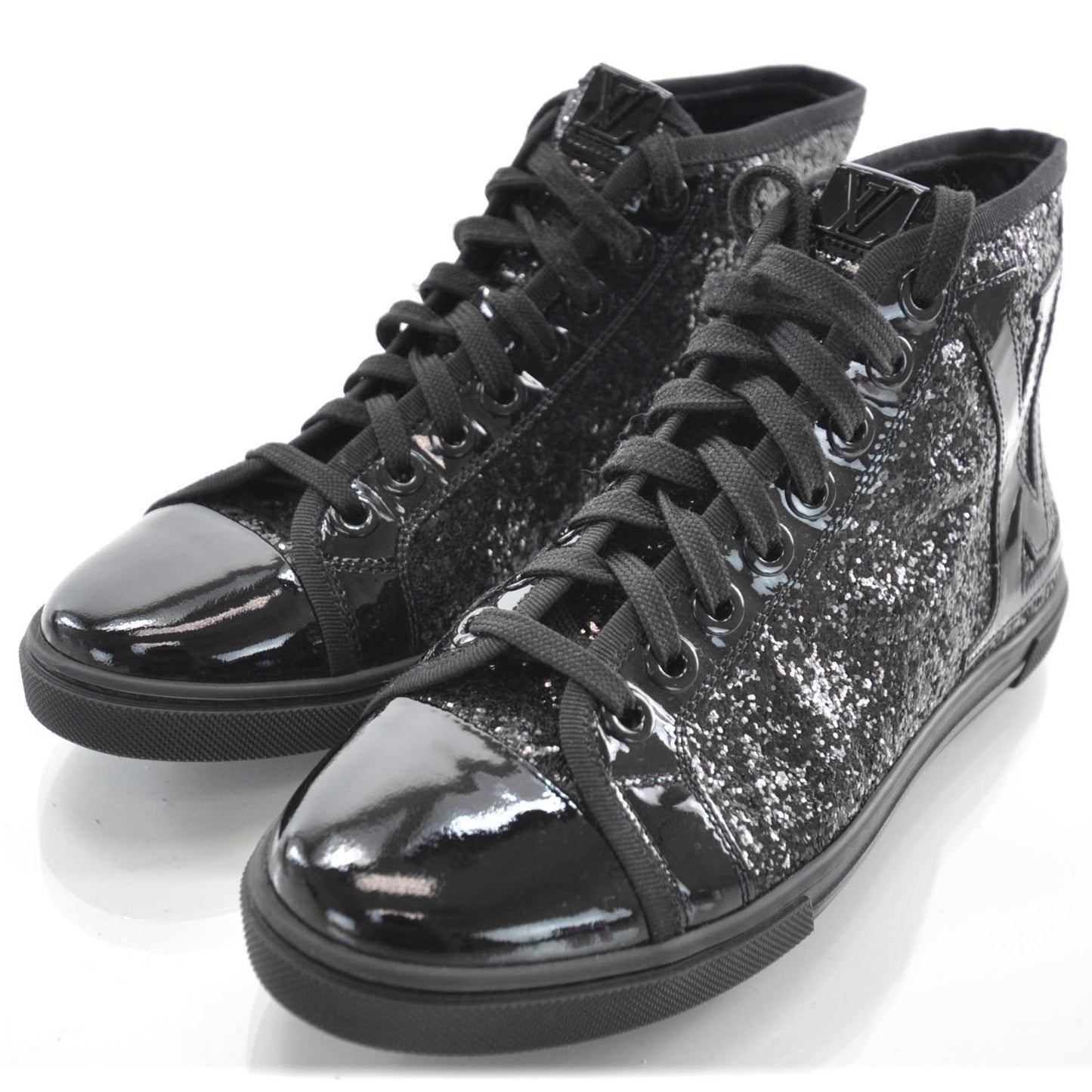 Glitter Punchy High Top Sneakers 36 Black