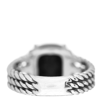 David Yurman Sterling Silver Diamond Black Onyx 10mm Petite Wheaton Ring 51 5.75 4 of 5