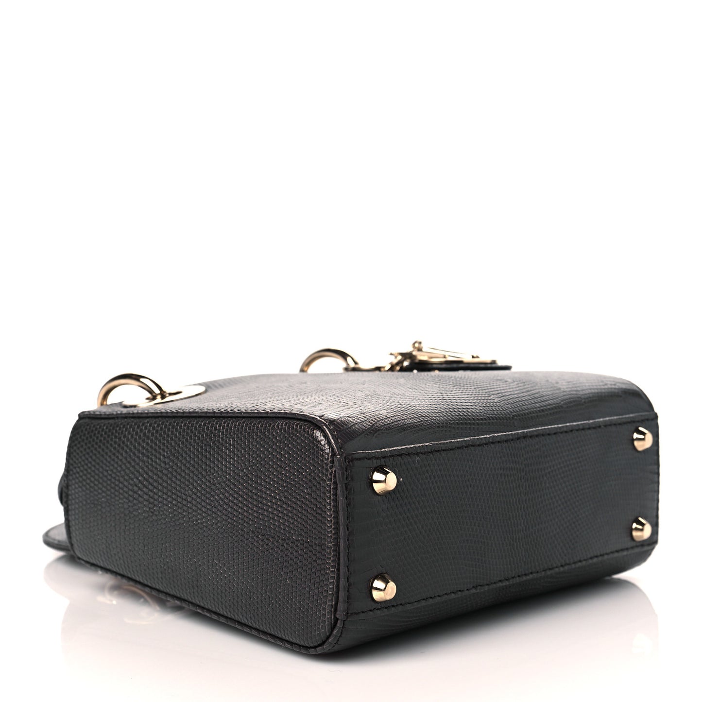 Lizard Mini Lady Dior Grey