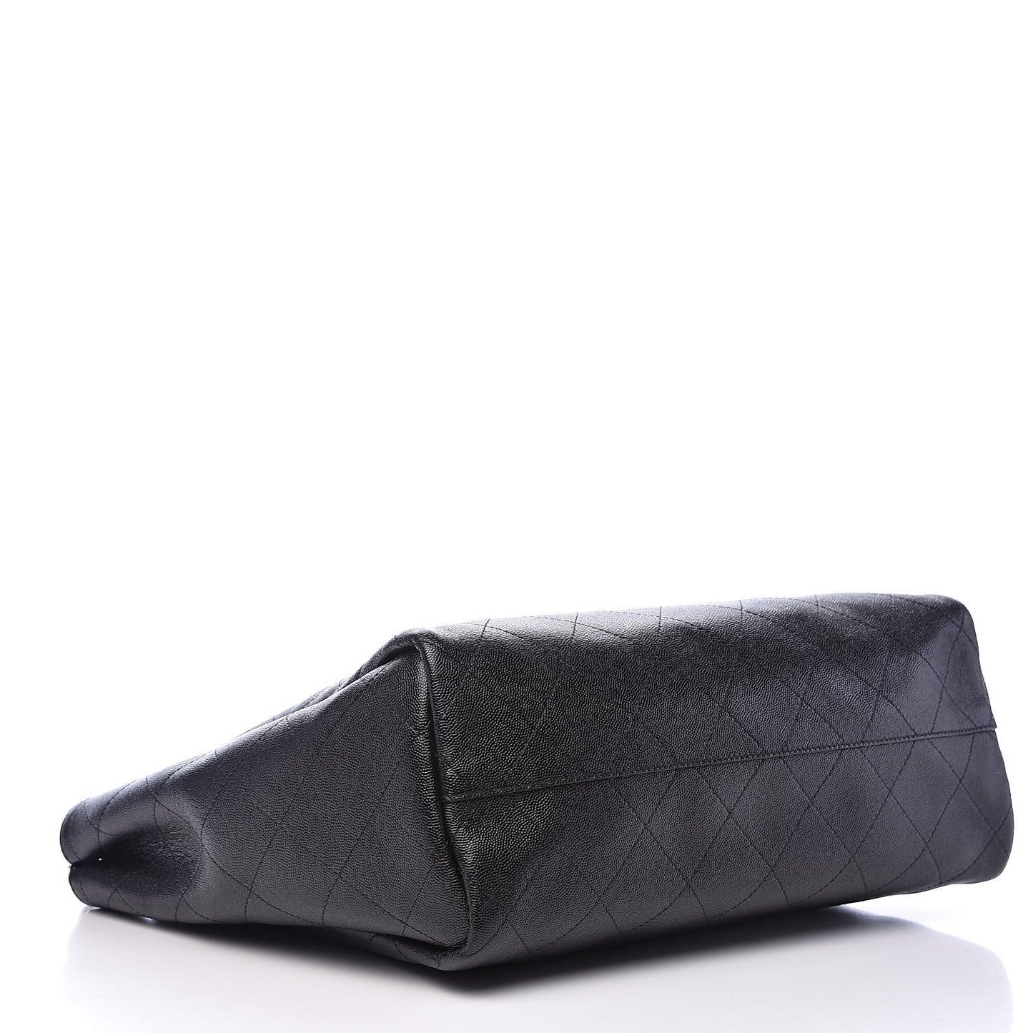 Caviar Stitched Large Shopping Tote Black