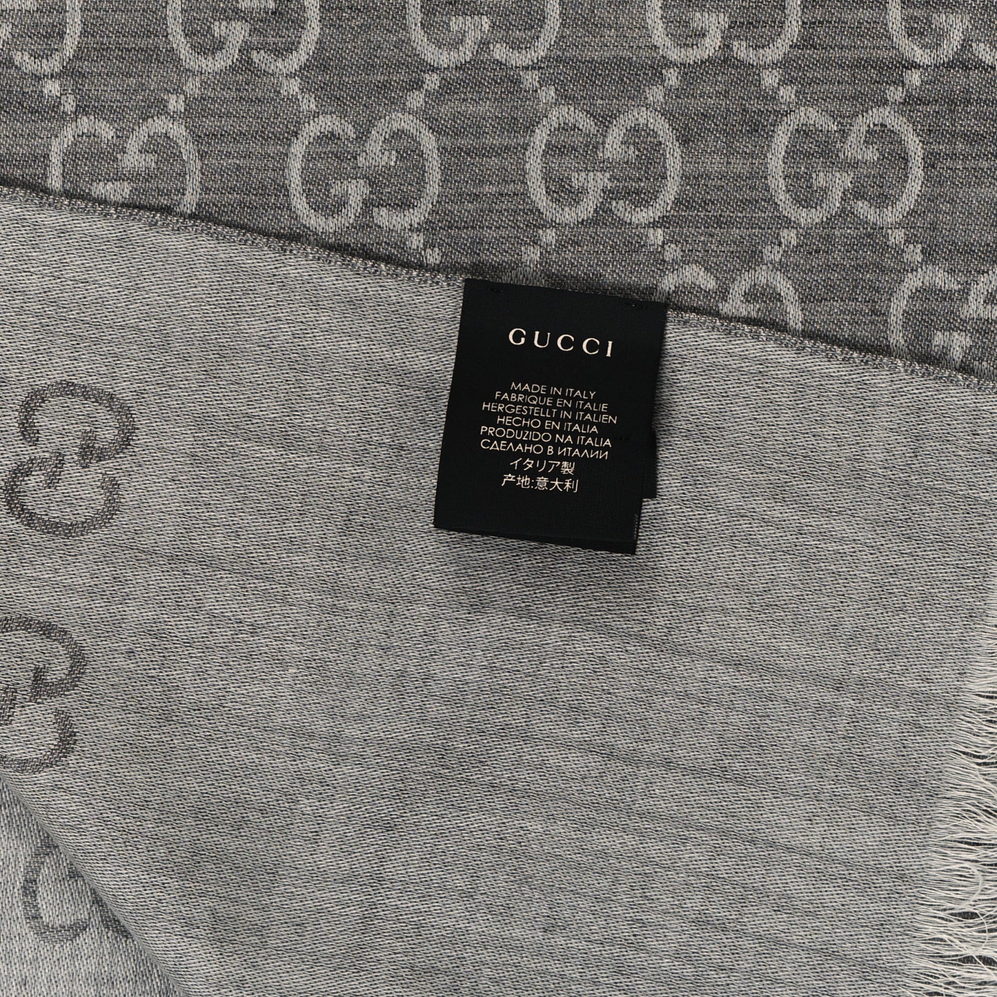 Wool Silk GG Monogram GGNat Scarf Lead