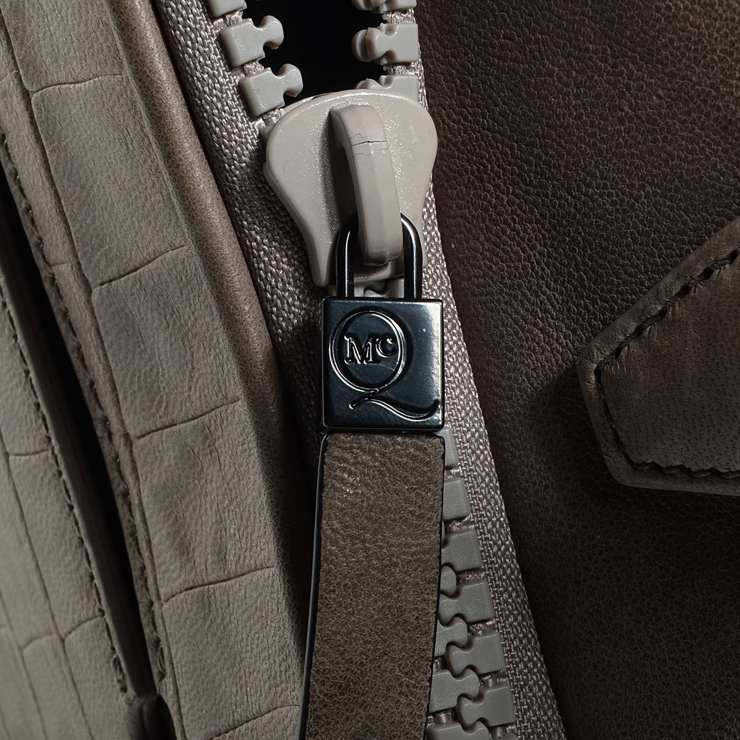 Alexander McQueen McQ Crocodile Embossed Lambskin The YT Bag Dove Grey 11 of 11