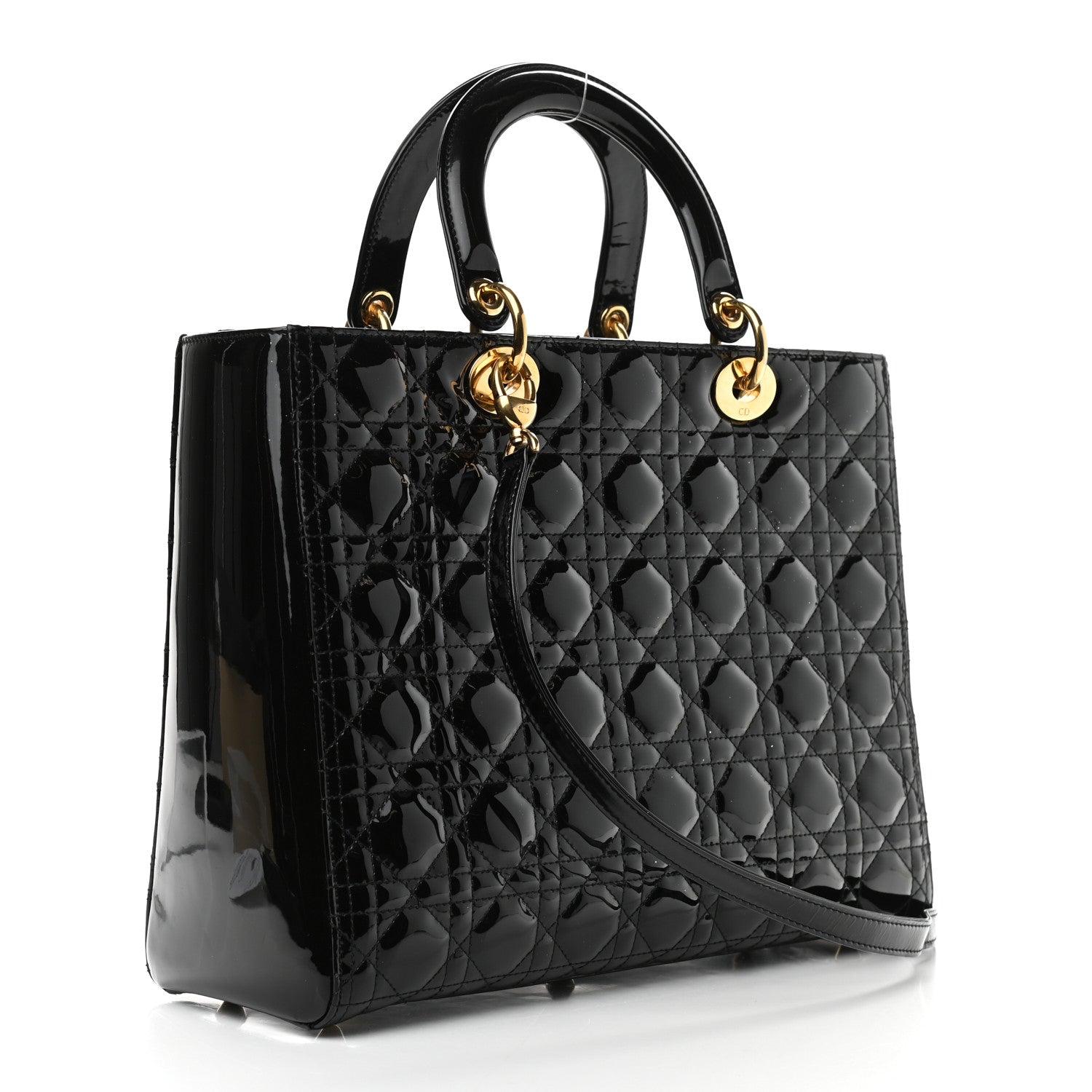 Christian Dior Patent Cannage Large Lady Dior Black 3 of 11