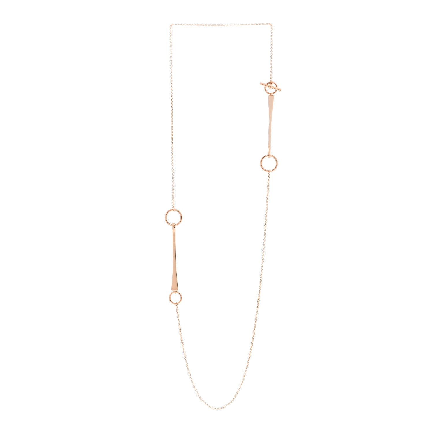 Hermes 18K Rose Gold Clou de Forge Long Necklace 3 of 5