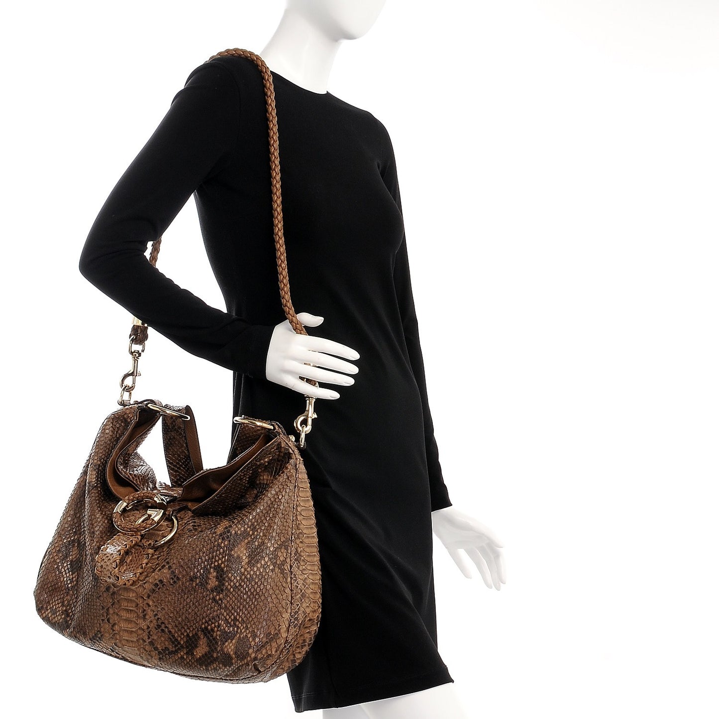 Python Medium G Wave Shoulder Bag Caramel
