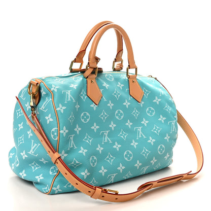 Louis Vuitton Calfskin Monogram Speedy P9 Bandouliere 40 Turquoise 4 of 10