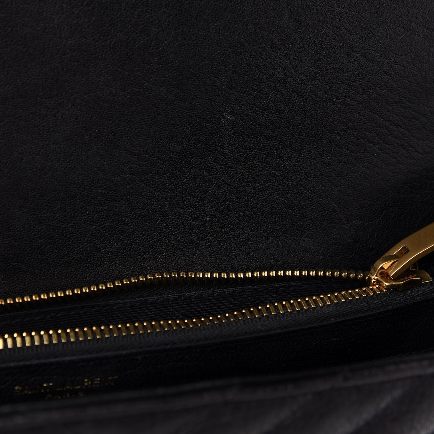 Sheepskin Matelasse Chevron Monogram Large College Satchel Black