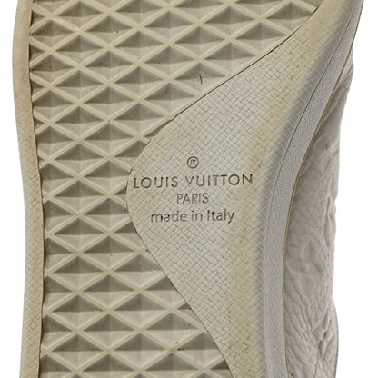 Louis Vuitton Grained Calfskin Embossed Monogram Mens Luxembourg Sneakers 10.5 White 8 of 11