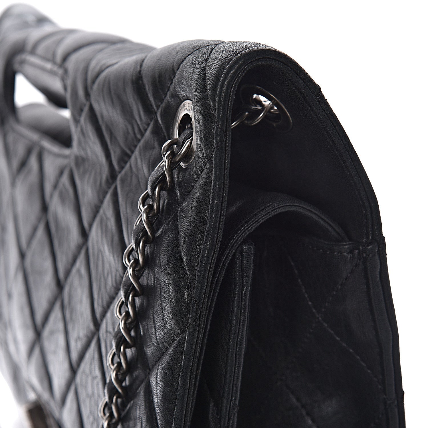 Chanel Washed Lambskin Maxi Take Away Flap Bag Black 17 of 20
