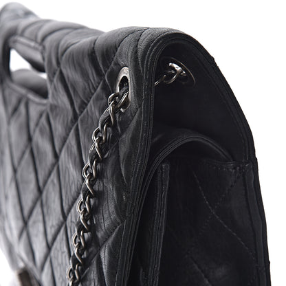 Chanel Washed Lambskin Maxi Take Away Flap Bag Black 17 of 20