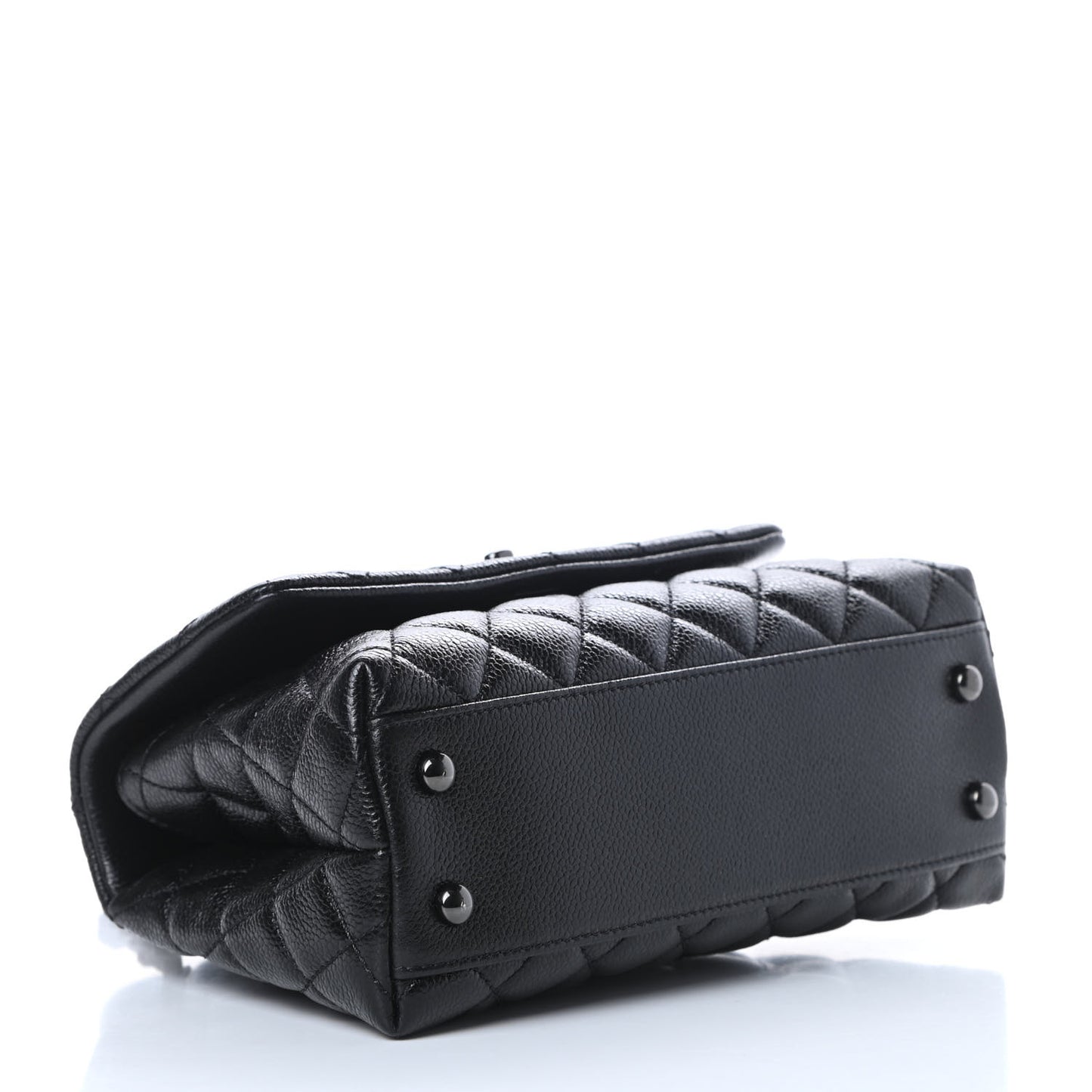 Caviar Quilted Mini Coco Handle Flap So Black